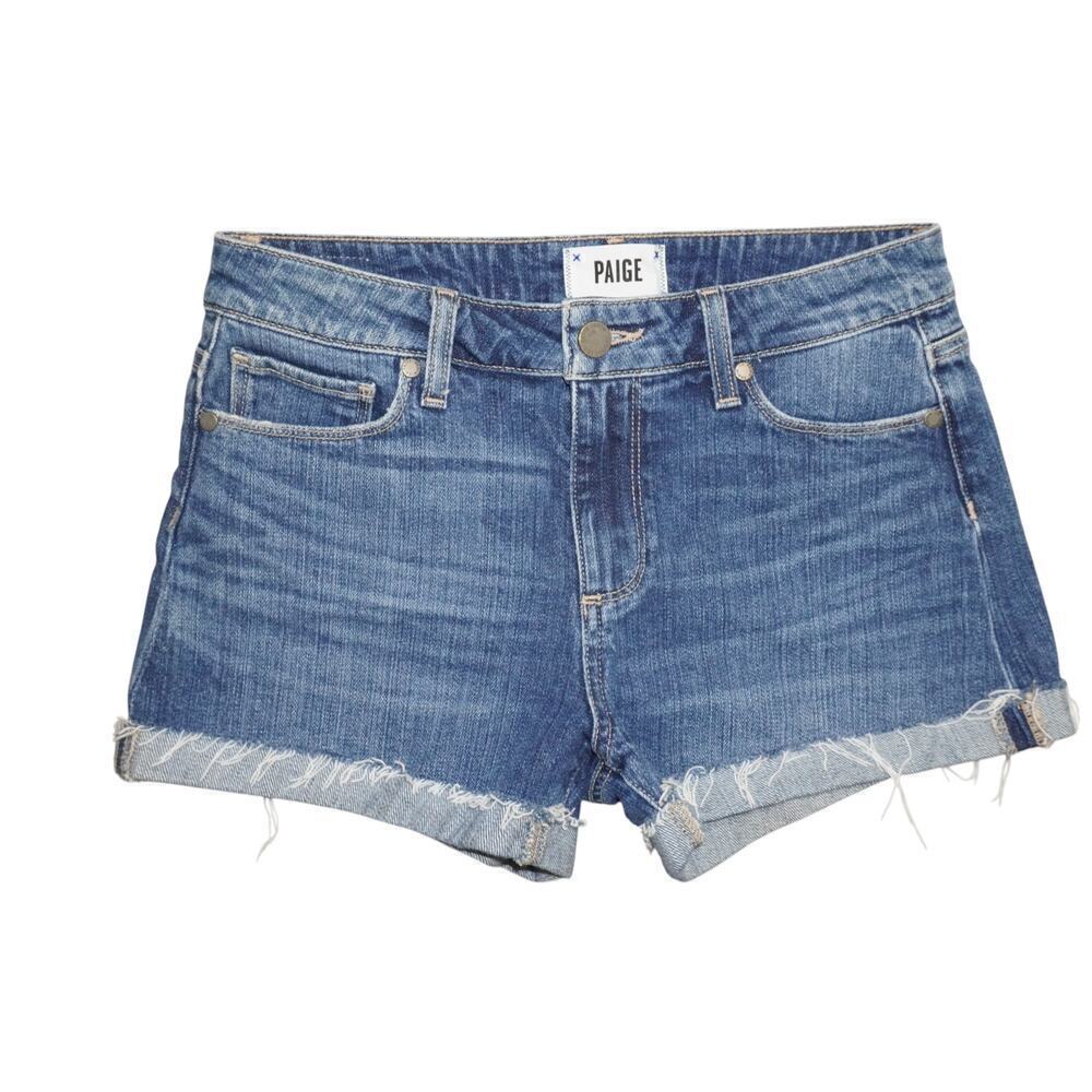 Paige Denim High Rise Raw Hem Shorts – Size 25